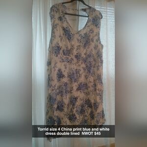 Floral Blue and White Dress